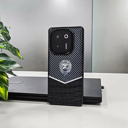 Vivo T3 Pro 5G Luxury Lion Pattern Leather And Liquid Silicone Case