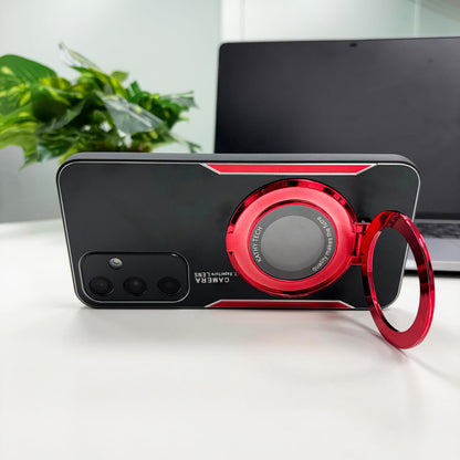 Samsung Galaxy S24 FE 5G Original Luxury Aluminium Metal Magnifier Ring Stand Case