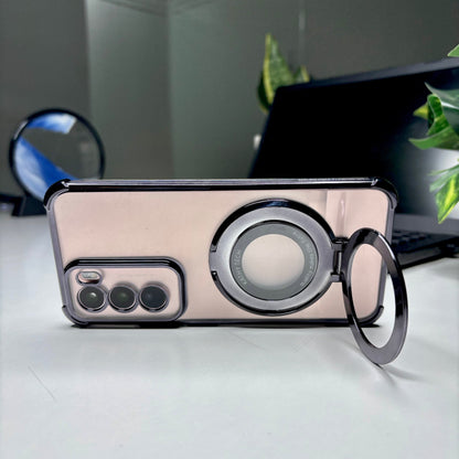 Oppo Reno12 5G Original Luxury Magnifier Ring Stand Shockproof Airbags Corner Case