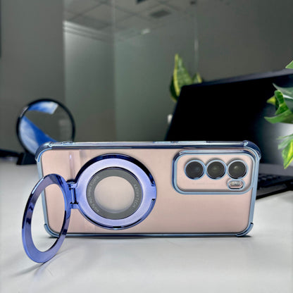 Oppo Reno12 Pro 5G Original Luxury Magnifier Ring Stand Shockproof Airbags Corner Case