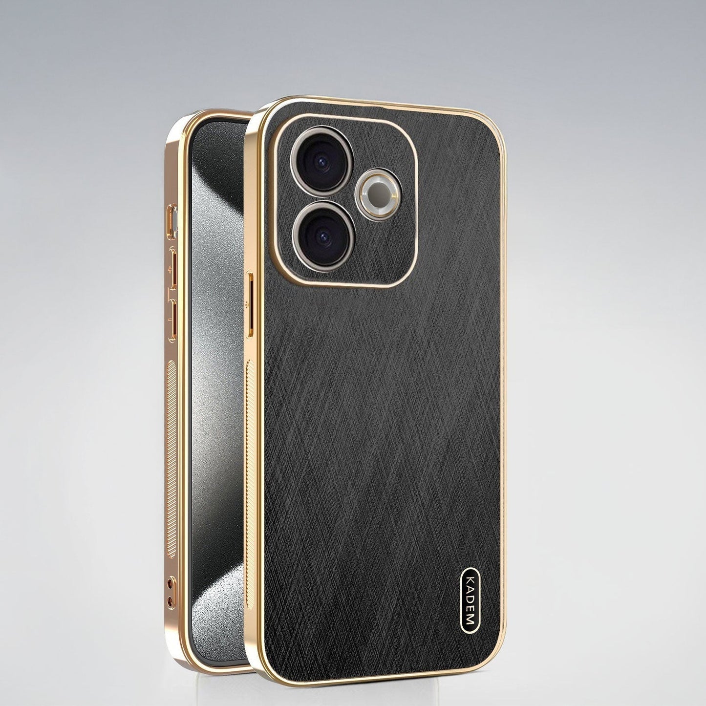 Oppo A5 Pro 5G Premium Electroplated Frame Gold Thread Pattern Soft Case