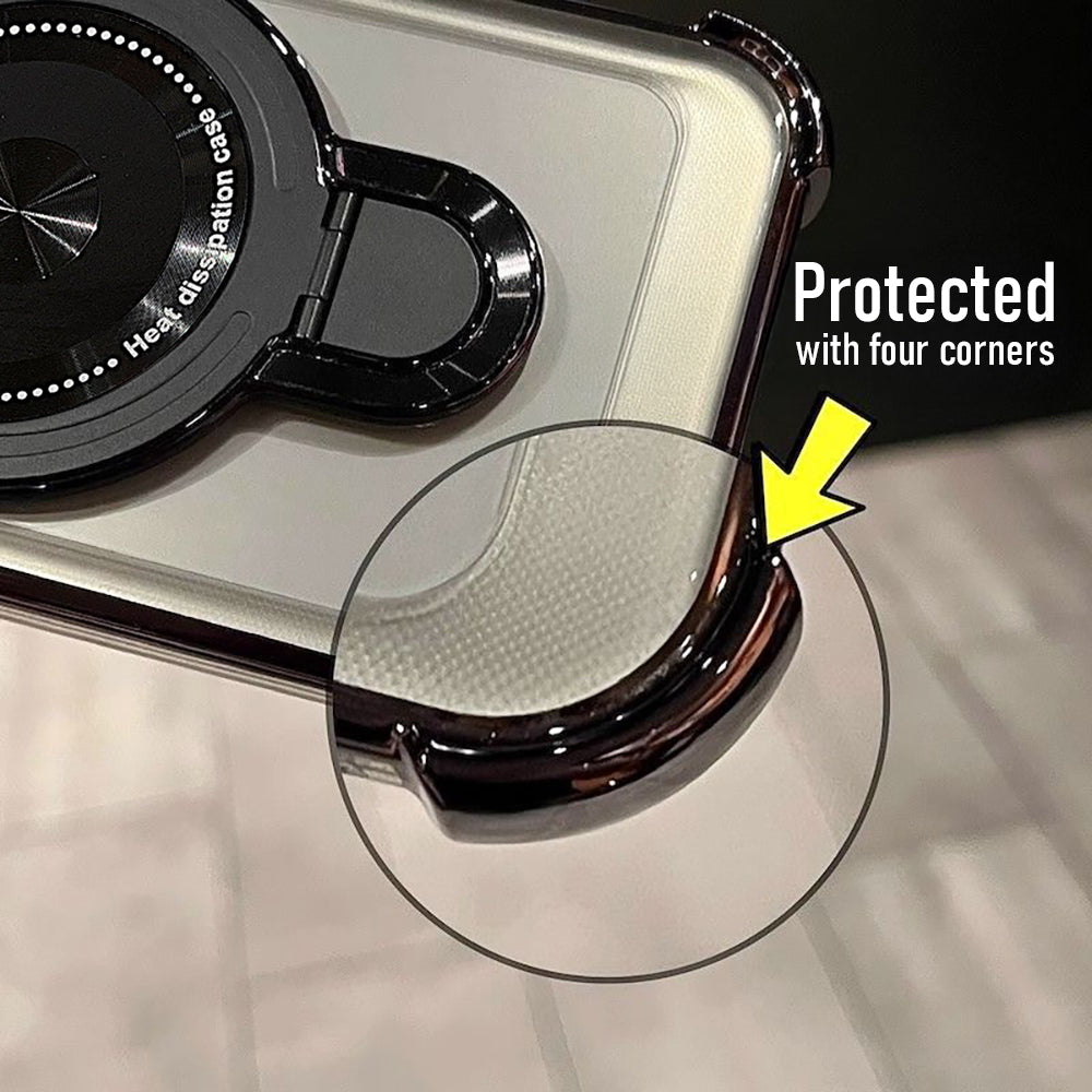 Vivo V60 5G Luxury Four Corner Invincible Bracket Ring Stand Case