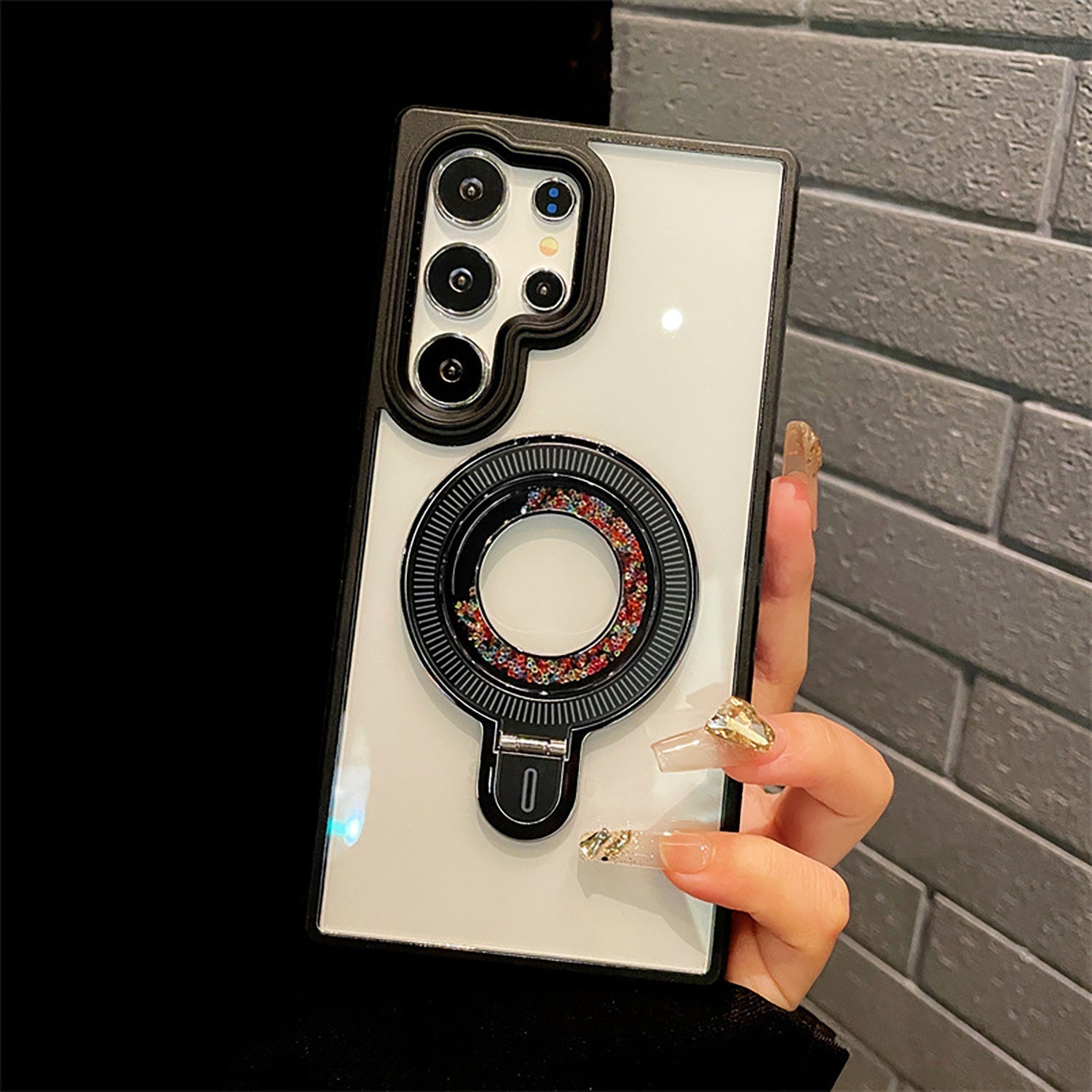 Samsung Galaxy S25 Ultra Glitter Ring stand phone cover