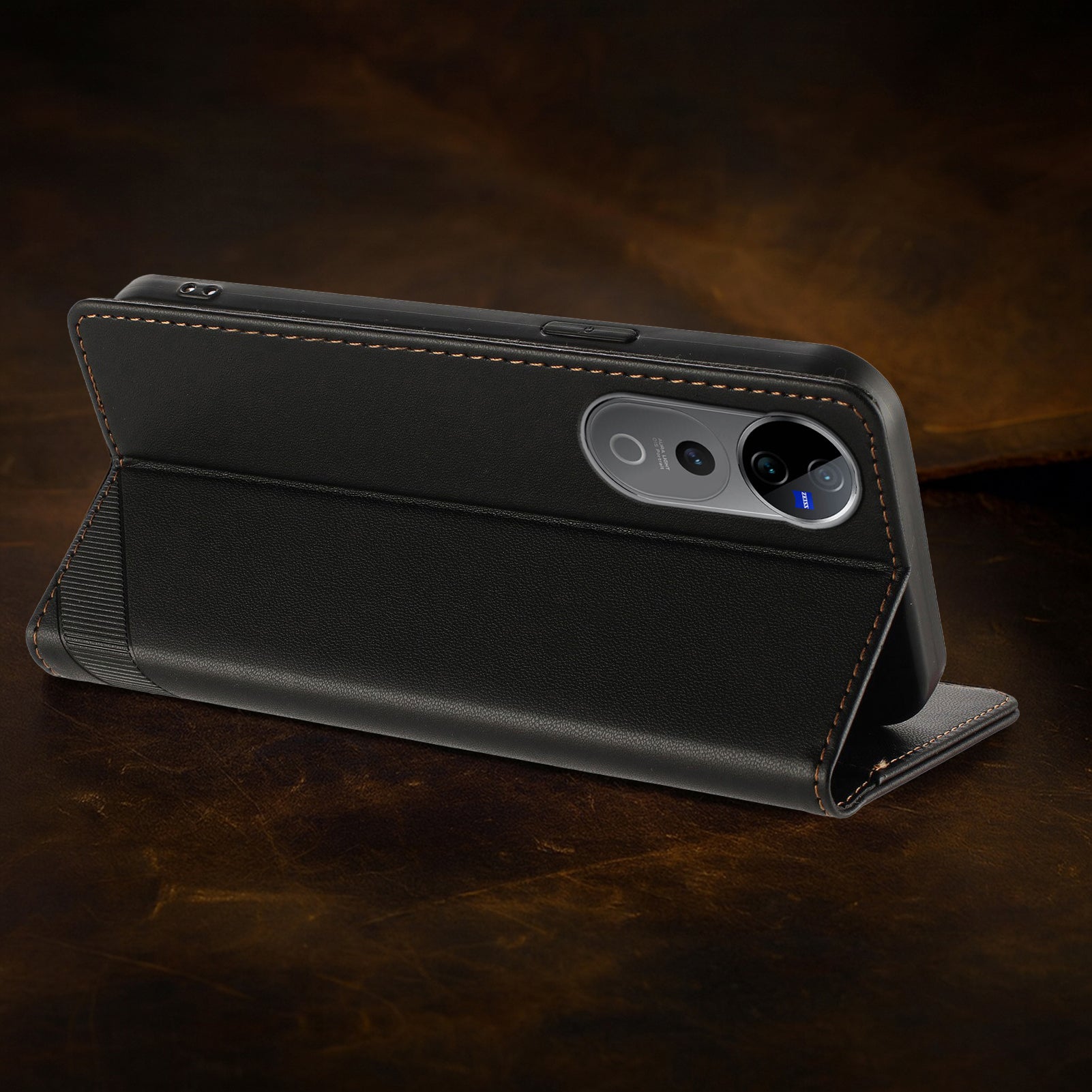 PU leather wallet cover for Vivo V40 Pro 5G with multi-card storage