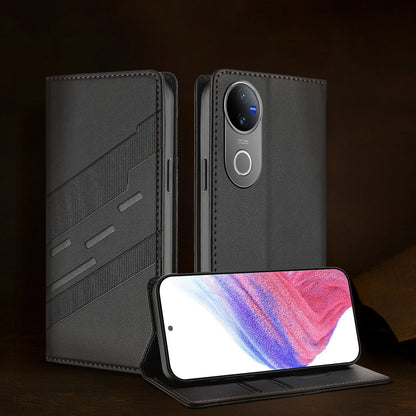 Retro floral embossed wallet case for Vivo V50 5G