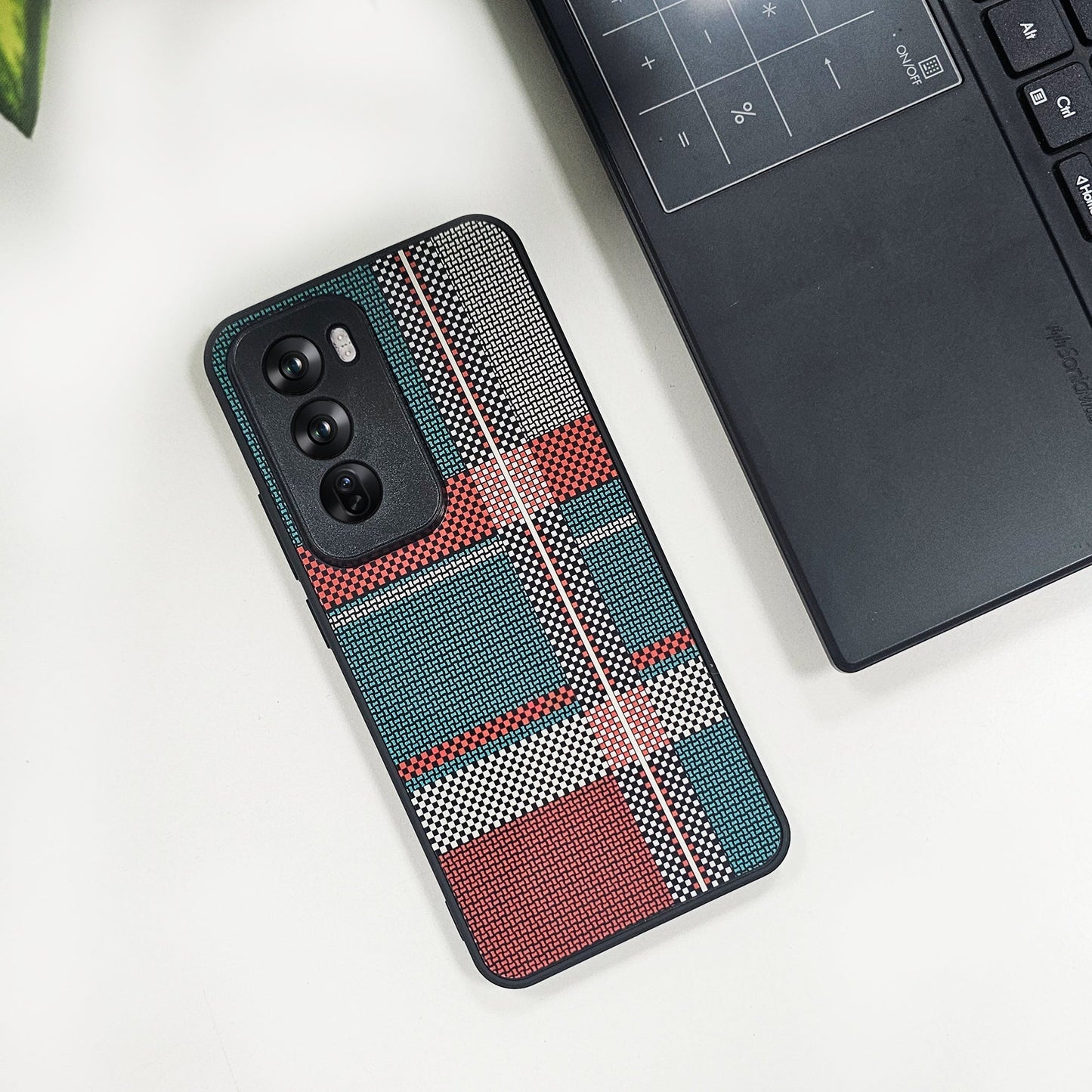 oppo reno 12 pro case with geometric pattern on a white surface 