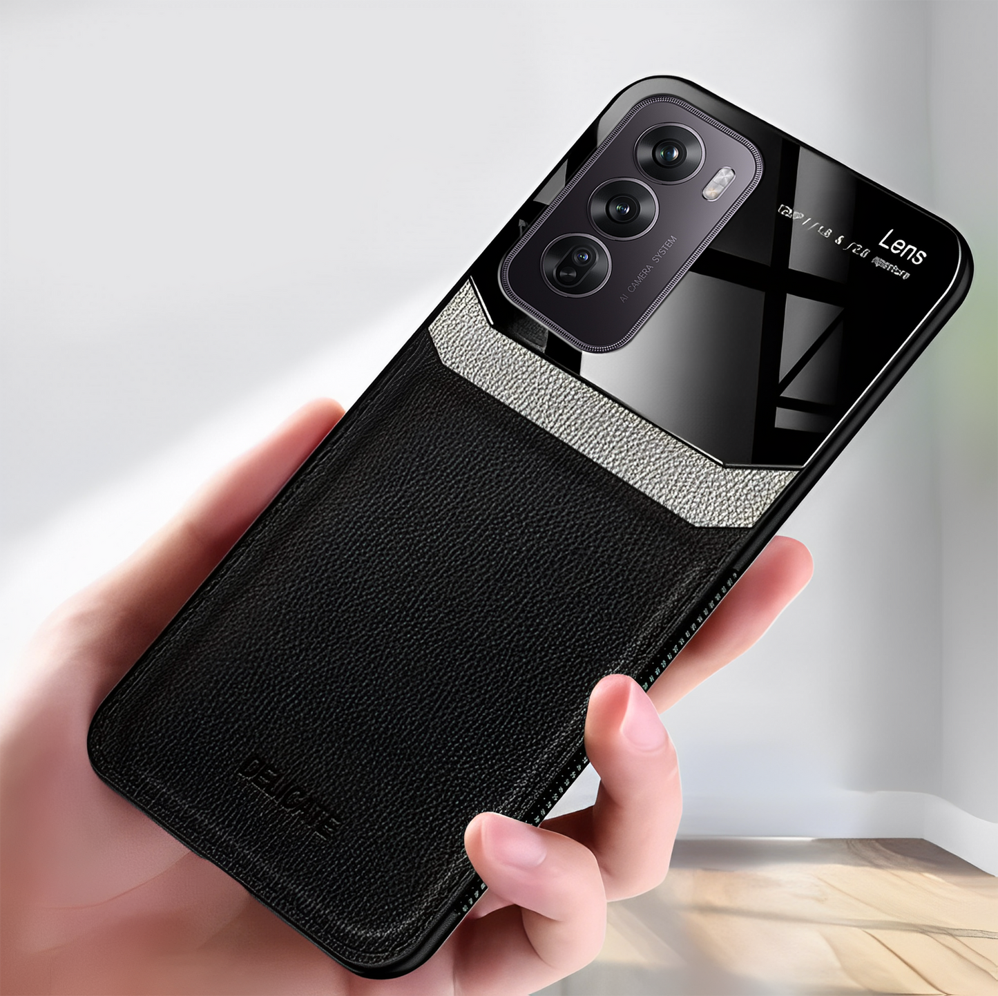 Oppo Reno12 5G Premium Leather Lens Protective Case