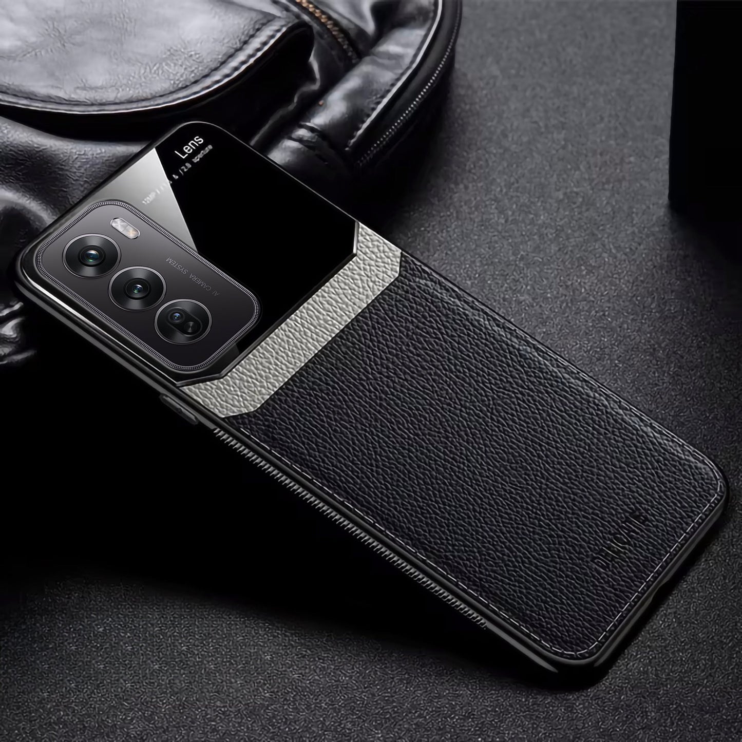 Oppo Reno12 5G Premium Leather Lens Protective Case