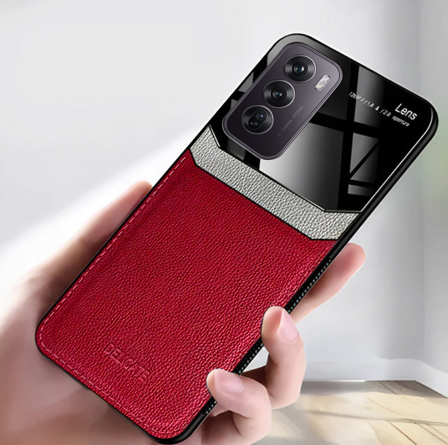 Oppo Reno12 5G Premium Leather Lens Protective Case